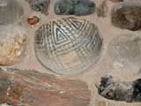 Anasazi bowl imbedded in  chimney.