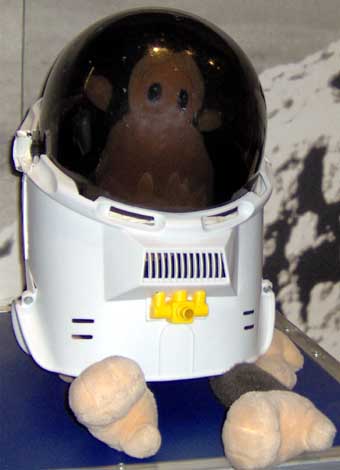 Helmeted and holding his breath