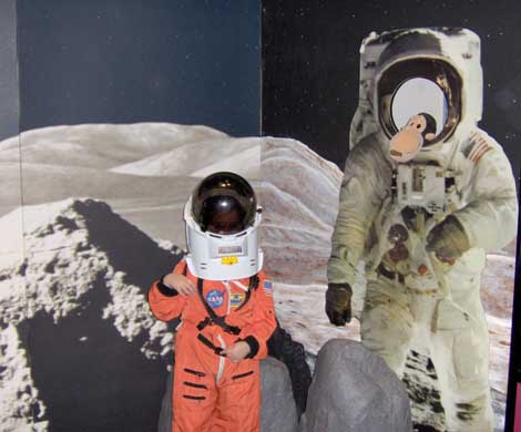Lunar walk with a young friend.