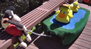 Mobile duck pond wagon.