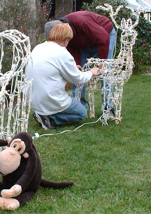 Steve & David install the lawndeer.