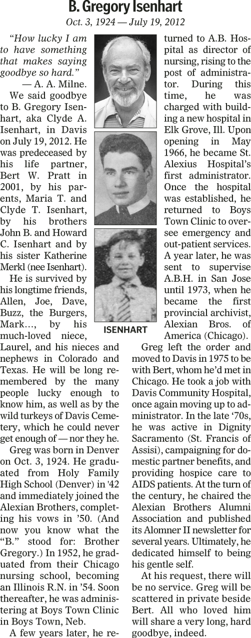 Greg's Davis obituary